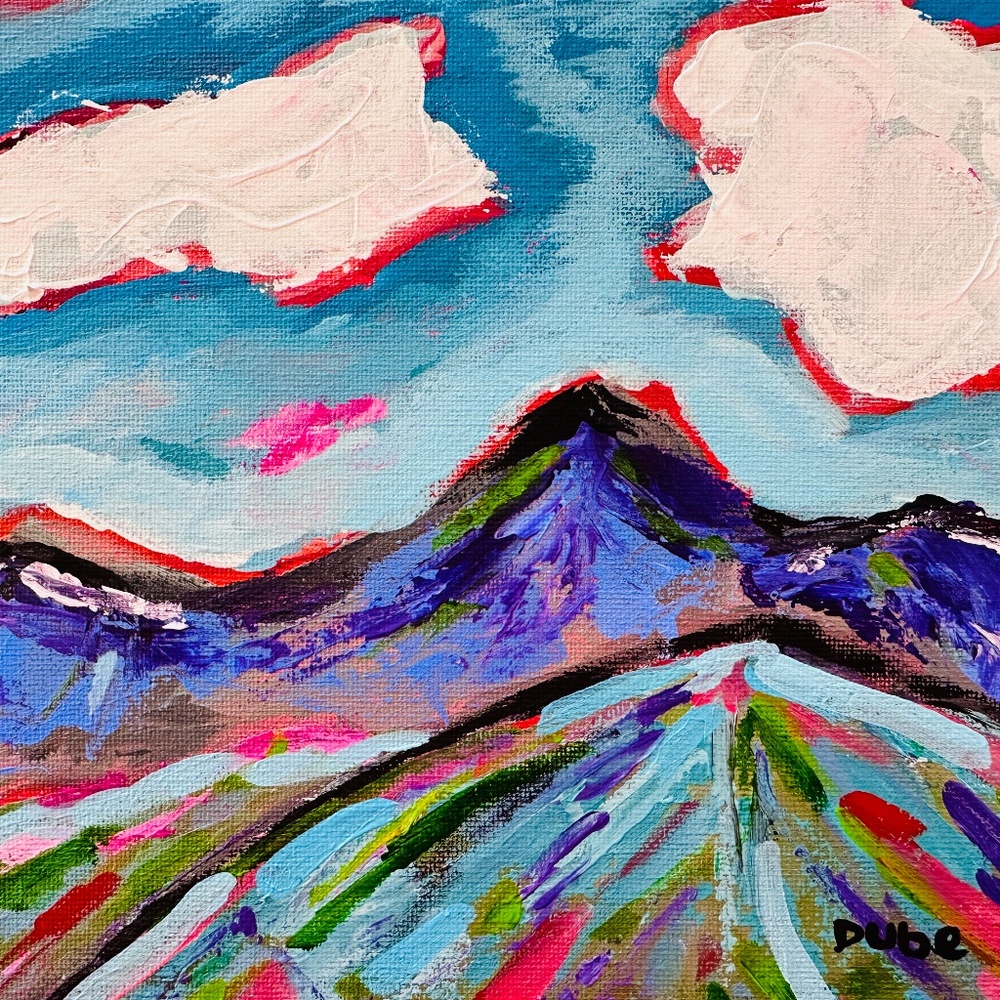 Original Painting Impressionism Collectible Landscape Sky Clouds 8x10" Canvas